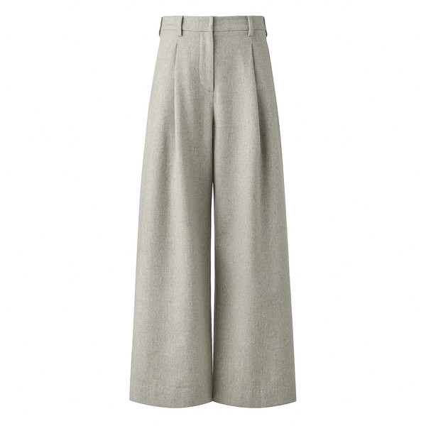 [PREMIUM] WINTER MERINO WOOL FLARE SLACKS / LIGHT GRAY
