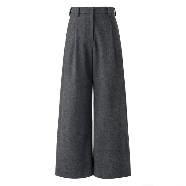 [PREMIUM] WINTER MERINO WOOL FLARE SLACKS / CHACOAL